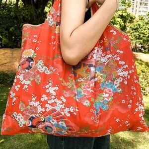 Floral Red Tote Bag